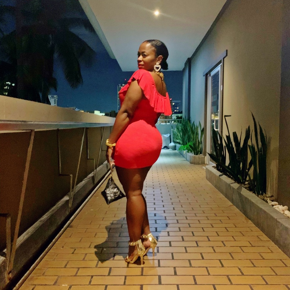 Red hot Miami Ruffle off-the-shoulder Mini Dress